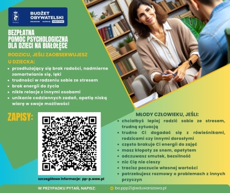 Bezpłatna pomoc psychologiczna dla dzieci i młodzieży