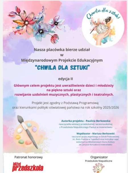 Międzynarodowy projekt edukacyjny ''Chwila dla sztuki''