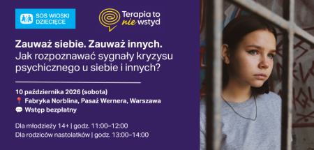Zaproszenie na warsztaty ''Jak rozpoznawać sygnały kryzysu psychicznego u siebie i innych'